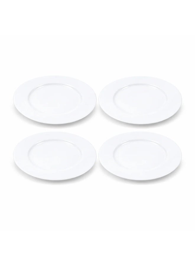 Luminarc 4Pcs White Ceramic Dessert Plate 19cm Elegant Round Plates for Cakes, Snacks & Desserts Microwave & Dishwasher Safe Tableware - Image 1